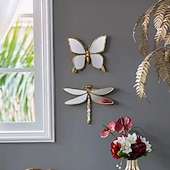olcso fali szobrok-vintage kopott gyanta pillangó &amp;szitakötős faliszőnyegek – kreatív nappali háttér faldekoráció &amp;otthoni művészeti kézművesség