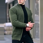 preiswerte Herren Strickjacke-Herren Pullover Kleid Pullover Strickjacke Strickpullover Gerippt Stricken Normale Oberteile Gestrickt Gerippt Einfach Kragenlos Mode Schals Lässig Alltagskleidung Bekleidung Herbst Winter Wei