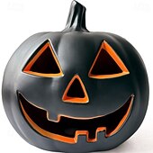 economico Halloween-lanterna di zucca di Halloween in bianco e nero, interruttore automatico, giardino a led, paradiso, ornamento atmosferico creativo e luminoso