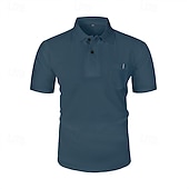 voordelige Klassieke polo voor heren-Multi-pakketten 3 stuks Voor heren Revers Korte Mouw Wit+Zwart+Blauw Ice Silk seersucker polo Polo's met knopen Golfshirt Jacquard Effen Vakantie Alledaagse kleding Polyester Zomer