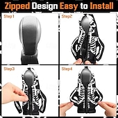 economico Copristerzo per auto-Decorazione divertente per Halloween con cappuccio per cambio marcia, una mini copertura universale per le leve del cambio, perfetta per valorizzare gli interni dell'auto e come regalo fantastico.