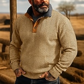 economico Felpe di base-Per uomo Maglia Felpa con cappuccio Maglione Felpa con cappuccio abbottonata Nero Rosa Blu Verde Cachi Colletto Mao Semplice Testurizzato Sport &amp; Outdoor Casuale Quotidiano Streetwear Cool