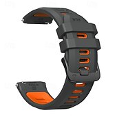 billige Garmin klokkebånd-Klokkerem til Garmin Forerunner 570 47 mm/265 (musikk)/255 (musikk)/Venu 3/Vivoactive 4 Marq Descent Quatix 22 mm silikonrem i rustfritt stål, tofarget