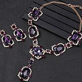 voordelige Sieradensets-Sieradenset 2 Kromi 1 Ketting Oorbellen Dames Elegant Vintage Modieus Vintagestijl Klassiek Sieraden set Voor Bruiloft Feest Bruiloft gast