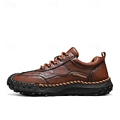 baratos Ténis para Homem-sapatos casuais masculinos marrons com cadarço e sola durável, calçados confortáveis para caminhadas ao ar livre, trabalho e uso diário