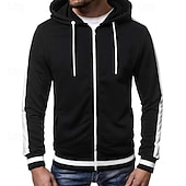 preiswerte Basic-Hoodies für Herren-Herren Kapuzensweatshirt Vollreißverschluss-Kapuzensweatshirt Weinrot Schwarz Königsblau Hellgrau Dunkelgray Mit Kapuze Einfach Patchwork Farbblock Sport &amp; Outdoor Lässig Täglich Streetwear Cool