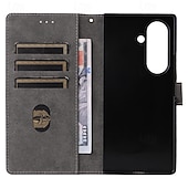 cheap Samsung Cases-Phone Case For Samsung Galaxy Z Fold 7 Z Fold 6 Z Fold 5 Z Fold 4 Back Cover with Lanyard Kickstand Card Slot Retro TPU PU Leather
