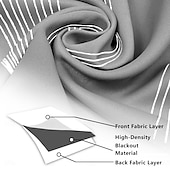 billige Blackout -gardin-Sølvfolie bølgeformede mørkleggingsgardiner til stue 1 panel, høydensitets termisk isolerte gardiner, solblokkerende, varmereduserende vinduspaneler, moderne hjemmeinnredning