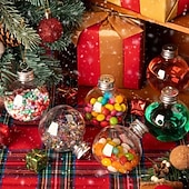 abordables Ornements-Lot de 10 boules d&#039;alcool de Noël transparentes de 50 ml/100 ml, ornements à remplir pour sapin de Noël avec pendentif en argent et en or, boules d&#039;alcool suspendues pour bricolage, décoration de fête