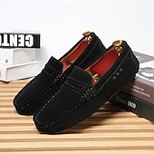billiga Slip-ons och loafers till herrar-Röda herrloafers i konstläder med slip-on-funktion, lätta, avslappnade mockasiner för arbete, resor och vardagsbruk