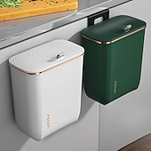 billiga Köksredskap och -apparater-Väggmonterad rektangulär papperskorg med lukttätande lock, stor kapacitet, hållbar plastbehållare för kök, badrum, sovrum &amp;kommersiellt bruk