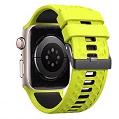 levne Řemínky na Apple Watch-Sportovní řemínek kompatibilní s Apple Watch 42 mm 44 mm 45 mm 49 mm odolný kovový řemínek s nastavitelnou kovovou sponou a silikonovým řemínkem pro iWatch Ultra 2 Series 9 8 7 SE 6 5 4