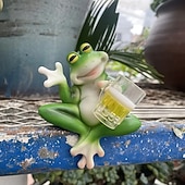 halpa Patsaat-hartsi roikkuu sammakkohahmo hauska juova sammakko juo olutta pullot patsas kukkaruukku halaaja koriste kotiin puutarha-aita patio piha sisustus