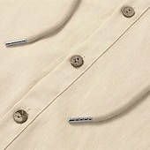 preiswerte Urlaub-Herren Hemd Leinenhemd Strandbekleidung Knopfhemd Kapuzenhemd Einfach Urlaub Lässig Schwarz Weiß Blau Grün Langarm Mit Kapuze Sommer Frühling &amp; Sommer Bekleidung Knöpfe