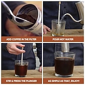 preiswerte Küchenutensilien &amp; Gadgets-Kaffeefilter im Finalpress-Stil, tragbarer Kaffeebereiter im Pressen-Stil, wiederverwendbar, kreativer Kaffeetropfer, einfaches manuelles Brühwerkzeug für Zuhause, Büro und Reisen, praktisches Gerät