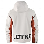 baratos jaqueta esportiva-Homens Jaqueta de Inverno Casaco esportivo Jaqueta de Trilha Jaqueta corta-vento Esportes Casual Prova-de-Água Jaqueta Corta-Vento Zíper Bolsos Outono Inverno Côr Sólida Bloco de cor Ativo Com Capuz