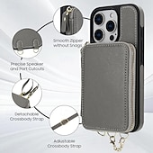 Χαμηλού Κόστους iPhone Θήκες-τηλέφωνο tok Για iPhone 17 Pro Max 17 Air 16 15 14 Pro Max Plus 16e 13 Pro Max Πίσω Κάλυμμα Μαγνητική με τον Lanyard Υποδοχή κάρτας Ρετρό TPU PU δέρμα