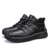 cheap Ankle Boots-Men&#039;s Coffee Brown Leather Sneakers with Contrast Stitching and Cushioned Sole – Comfortable Casual Shoes for Outdoor Adventures and City Fashion