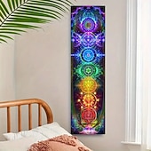 abordables Tapisseries murales-tapisserie Bannières Longue tenture murale verticale Sept chakras Méditation Yoga Sports Esthétique Chambre Salon Dortoir Porche mural Décorations murales, porte, arrière-plan
