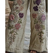 economico Pantaloni Grafici-Per donna Grafica Gamba larga Pantaloni Pantaloni Palazzo Vintage Boho Lunghezza intera Vita Alta Fiore Elastico in vita Stampa Traspirabilità Confortevole Streetwear Abbigliamento quotidiano Uscire