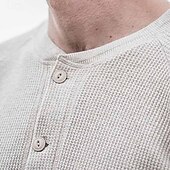 olcso férfi pulóver pulóver-Férfi Pulóver Pulóver pulóver Bordázott Kötött Normál felsők Kötött Szűk fazon Sima Henley Kötöttáru Kortárs Hétköznapi Hétköznapi viselet Ruházat Ősz Bézs S M L