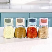 Недорогие Кухонная утварь и гаджеты-4 солонки и перечницы точного количественного нажимного типа, банки для приправ, бутылочки-дозаторы специй с пресс-контролем, герметичные влагонепроницаемые контейнеры для соли для приготовления пищи