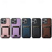abordables Coques iPhone-téléphone Coque Pour iPhone 17 Pro Max 17 Air 16 16 Plus 16 Pro 16 Pro Max 15 15 14 Pro Max Plus 14 Plus 13 Pro Max Étui Portefeuille avec Support Emplacement Carte Antichoc Rétro TPU faux cuir