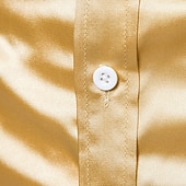 economico Camicie in raso da uomo-Per uomo Camicia Come la seta Camicia in raso Camicia elegante Camicia casual Camicia con Bottoni Semplice Formale Affari Nero Bianco Giallo Rosa Manica Lunga Bavero Primavera &amp; Autunno Tutte le