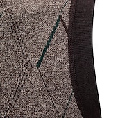 preiswerte Herren Strickjacke-Herren Pullover Pullunder Kleid Pullover Strickjacke Strickpullover Gerippt Stricken Normale Oberteile Gestrickt Gerippt Geometrisch V Ausschnitt Mode Schals Geschäft Lässig Bekleidung Herbst Winter