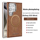 halpa Samsung-kotelot-puhelin Etui Käyttötarkoitus Samsung Galaxy S25 Ultra Plus S24 Ultra Plus S23 Ultra Takakuori Tukee langatonta latausta Iskunkestävä Retro TPU PU-nahka