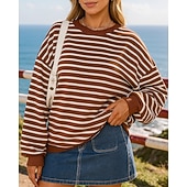 levne Mikina a svetr-Dámské Mikina s kapucí Ležérní topy Dlouhý rukáv Vrchní část oděvu Oblečení na atletiku Podzim S proužky Módní Venkovní Cestování sportovní oblečení Sportovní oděvy Černá Bílá Světlá růžová