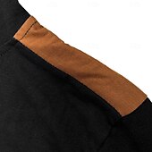 cheap Basic T shirts-Men's Quarter Zip Tee Tee Top Long Sleeve Shirt Long Sleeve Hooded Summer Fall Patchwork Daily Casual Street Style Zipper Outdoor Street Causal Black Navy Blue khaki Top Tee for Men