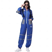 levne Pánské kostýmy-Astronaut předvečer Všech svatých Cosplay kostým Kombinéza předvečer Všech svatých Dospělé Pro páry Pánské Dámské předvečer Všech svatých Karneval Párty Plesová maškaráda Jednoduché Halloweensk