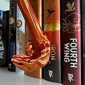 preiswerte Skulpturen-Drachenflamme Buchecke 3D gedruckt Drachenflamme Buchecke Regal Dekoration Unikat Fantasy Home Office Schreibtisch Ornament perfektes Geschenk für Buchliebhaber