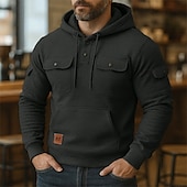 Недорогие Тактический худи-Муж. Толстовка Толстовка на пуговицах Толстовка из флиса Тактическая толстовка Черный Бордовый Темно синий Синий Хаки Капюшон Полотняное плетение Мульти карман