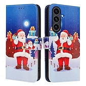 abordables Carcasas iPhone-teléfono Funda Para iPhone 17 Pro Max 17 Air 16 15 14 Pro Max Plus 16e 13 Mini Funda Trasera con correa de muñeca Caballete Ranura para tarjetas Navidad TPU Cuero de PU