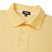 economico Polo classica da uomo-Per uomo Magliette Polo a Nido d'Ape Testurizzato Casuale Streetwear Bavero Manica Lunga Essenziale Moderno Semplice Testurizzato Bottoni Puro Primavera Autunno Tutte le stagioni Vestibilità regolare