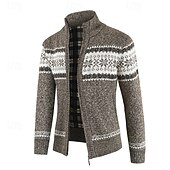 preiswerte Herren Strickjacke-Herren Pullover Kleid Pullover Strickjacke Reißverschluss-Pullover Strickpullover Gerippt Stricken Normale Oberteile Gestrickt Gerippt Einfach Stehkragen Mode Schals Geschäft Lässig Bekleidung Herbst