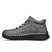 cheap Ankle Boots-Men&#039;s Coffee Brown Leather Sneakers with Contrast Stitching and Cushioned Sole – Comfortable Casual Shoes for Outdoor Adventures and City Fashion