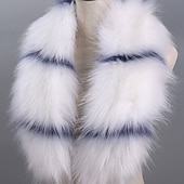 baratos Estolaa de Pelo-cachecol feminino aquecedor de pescoço com gola de pele sintética