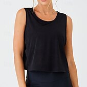 levne Jógové vrcholy-Dámské Trička na jógu Jóga tílka Cvičební topy Tričkový Yumuşak Prodyšné Otevřít Zpět Bez rukávů Sportovní Pevná barva Vrchní část oděvu Pro Tělocvična Běh Zdatnost Sportovní oděvy