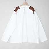 olcso Gofri kötött póló-Férfi Gofri Henley ing Tee Top Hosszú ujj Henley Ősz Tavasz &amp; Ősz Színes Divat Dizájn Alap Színes Vakáció Utca Hétköznapi Fekete Fehér Piros Férfi felső póló