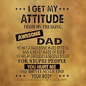 preiswerte 3D-Sweatshirts für Herren-Langes Ärmel Grafik Sweatshirt für Herren "Ich bekomme meine Einstellung von meinem großartigen Vater" Lustiges Familiengeschenk