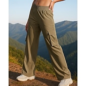 abordables Fondos-Mujer Pantalones de pierna ancha Pantalones cargo Pantalones para senderismo Primavera Otoño Al aire libre Ajuste regular Impermeable Resistente al Viento Pantalones / Sobrepantalón Cintura elástica