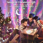 abordables Lumières de Noël-Projecteur de galaxie avec haut-parleur Bluetooth, veilleuse, projecteur d&#039;étoiles pour chambre à coucher, 8 modes, projecteur d&#039;aurores boréales avec éclairage d&#039;ambiance lunaire pour enfants et
