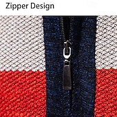 cheap Men&#039;s Pullover Sweater-Men&#039;s Pullover Sweater Jumper Knit Sweater Ribbed Knit Regular Tops Knitted Stripe Quarter Zip Fashion Basic Vacation Daily Wear Clothing Apparel Fall Winter Navy Blue Green S M L