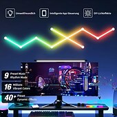Недорогие Умный ночной свет-Светодиодный настенный светильник Smart Glide, настенный светильник с Wi-Fi RGB для игровой комнаты, 16 млн цветов, синхронизация с музыкой, совместим с Alexa и Google Assistant