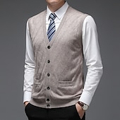 preiswerte Herren Strickjacke-Herren Pullover Kleid Pullover Strickjacke Strickpullover Gerippt Stricken Normale Oberteile Gestrickt Gerippt Einfach V Ausschnitt Mode Schals Formell Geschäft Bekleidung Frühling Herbst