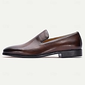 billige Premium Leather Loafers-Brune slip-on-loafers i skinn for menn – komfortable, casual forretningssko til kontor, fester og hverdagsbruk