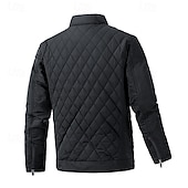 economico Piumini e parka da uomo-Per uomo Cappotto Invernale Giacca trapuntata Parka Tasca Poliestere Vacanza Abbigliamento quotidiano Data Regolare Moda Casual Confortevole Calore Termico Inverno Colore Solido / Tinta Unita Nero